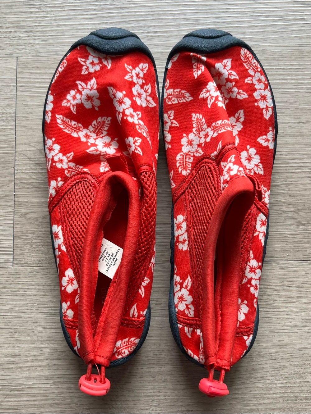 Kids Red Floral Water Shoes
